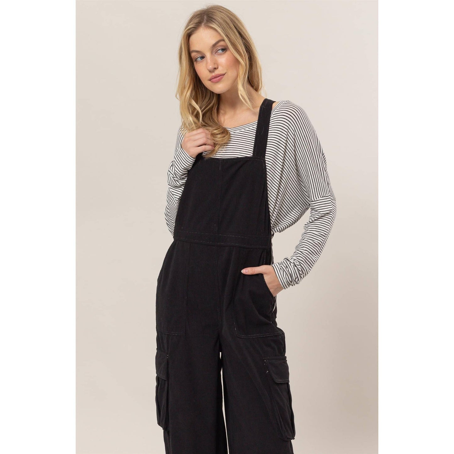 HF24F288-Corduroy Cargo Overalls