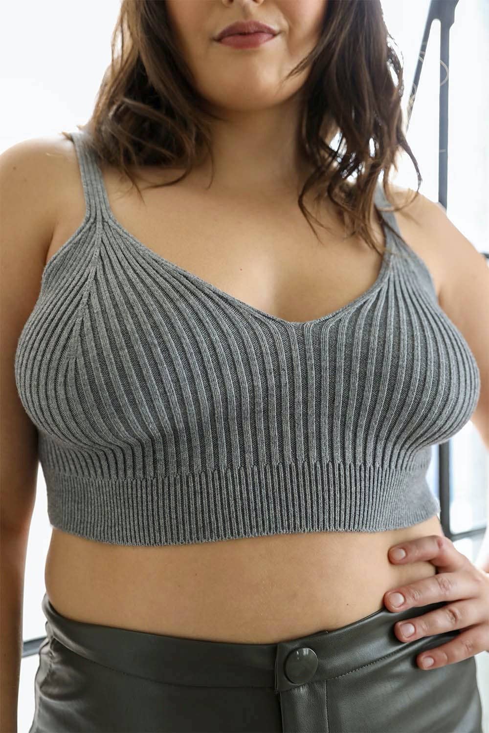 Plus Size Contour Rib Knit Brami Lounge Top