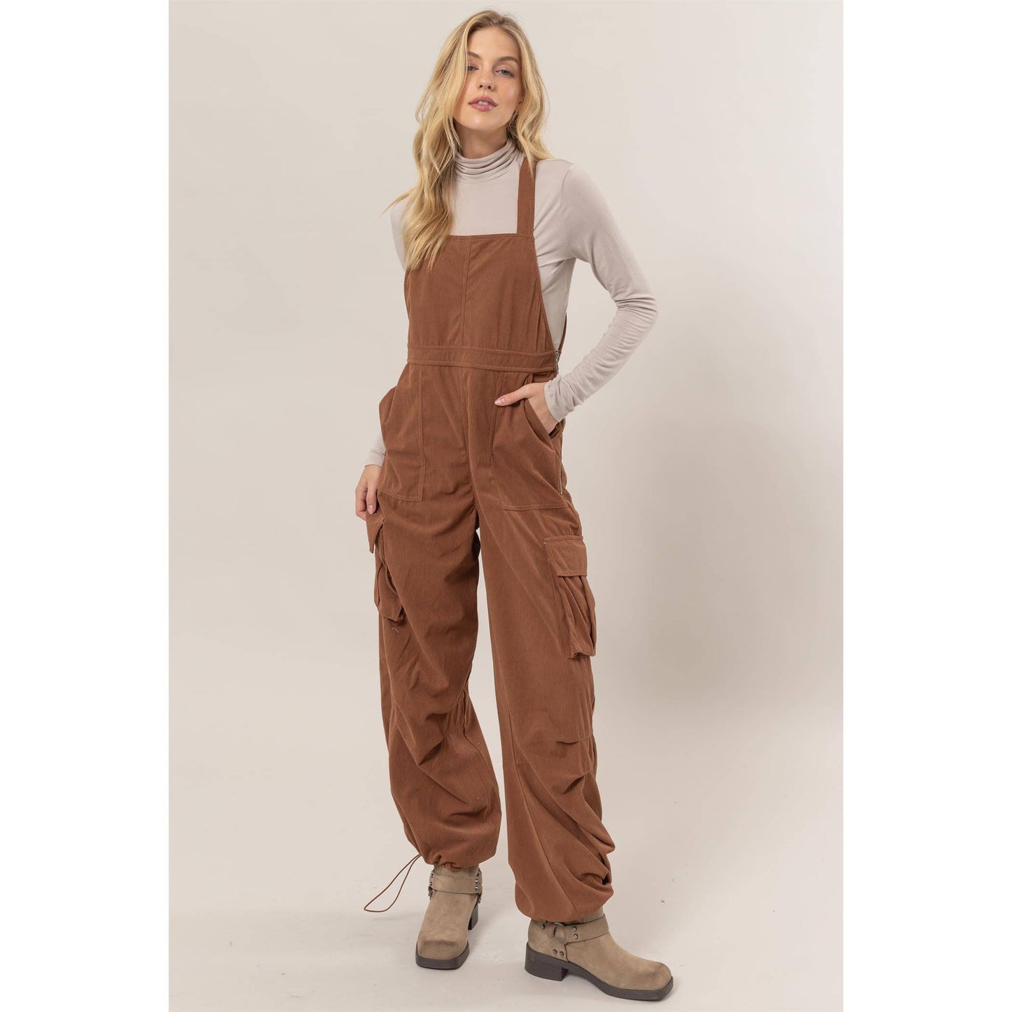 HF24F288-Corduroy Cargo Overalls