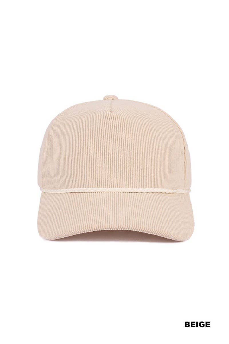Rope Corduroy Snapback Hat