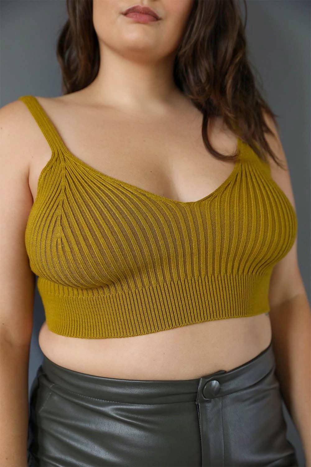 Plus Size Contour Rib Knit Brami Lounge Top