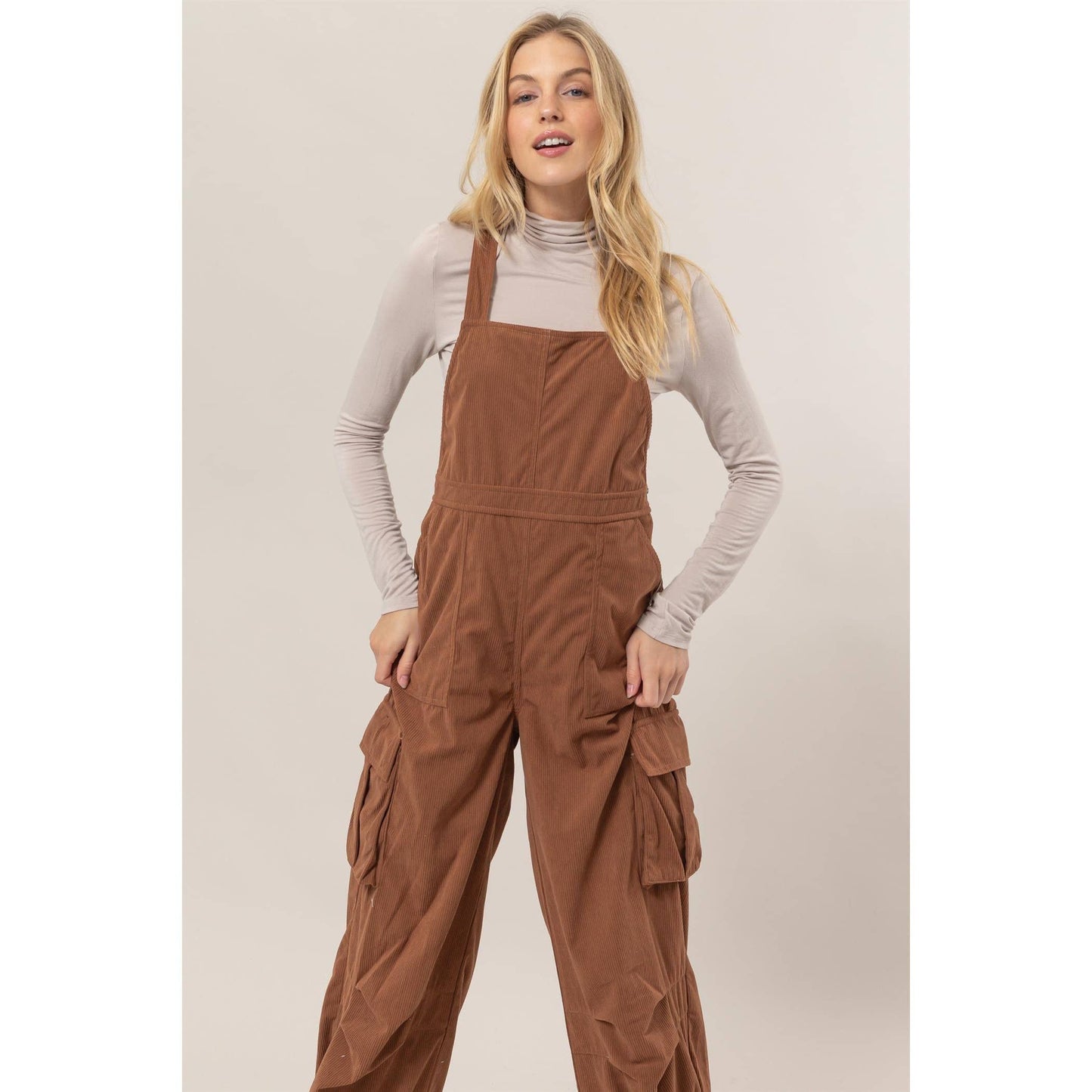 HF24F288-Corduroy Cargo Overalls