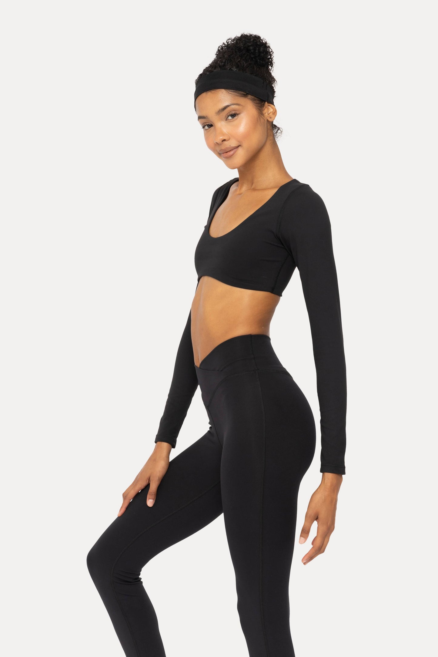 Micro Cropped Long Sleeve Active Top