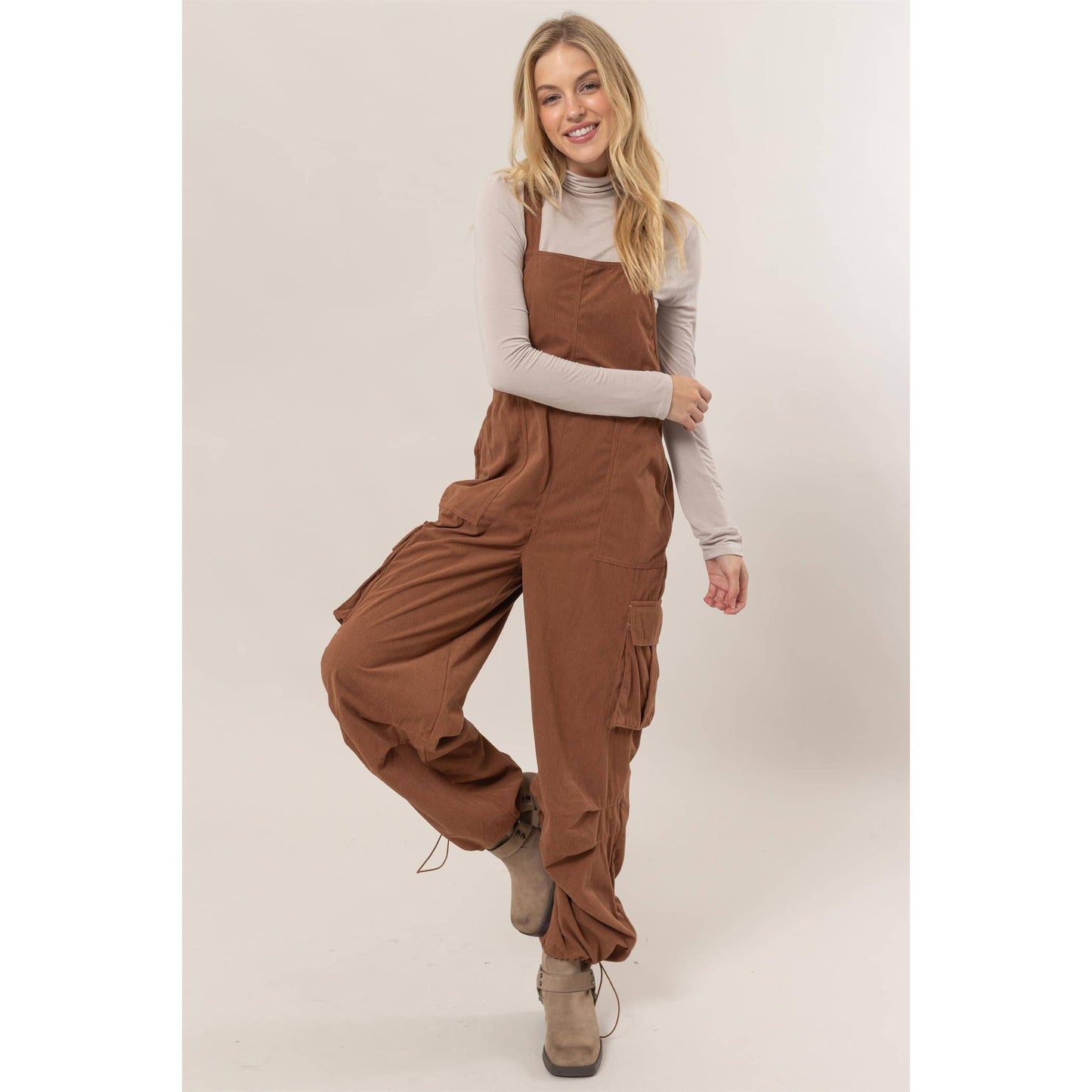 HF24F288-Corduroy Cargo Overalls