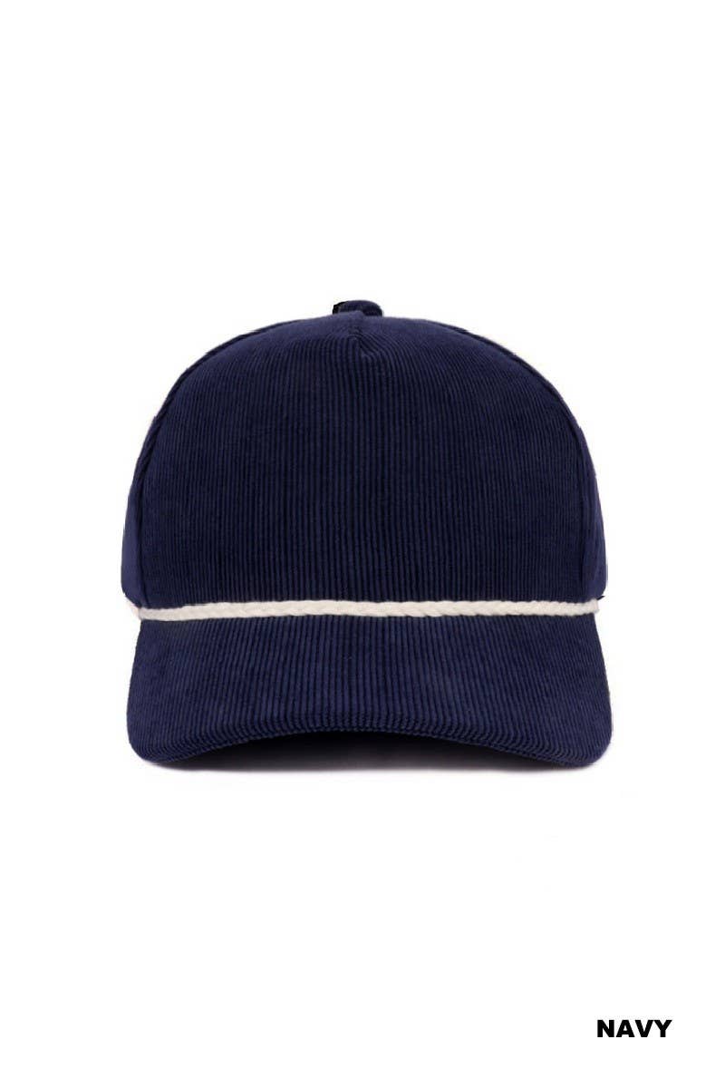 Rope Corduroy Snapback Hat