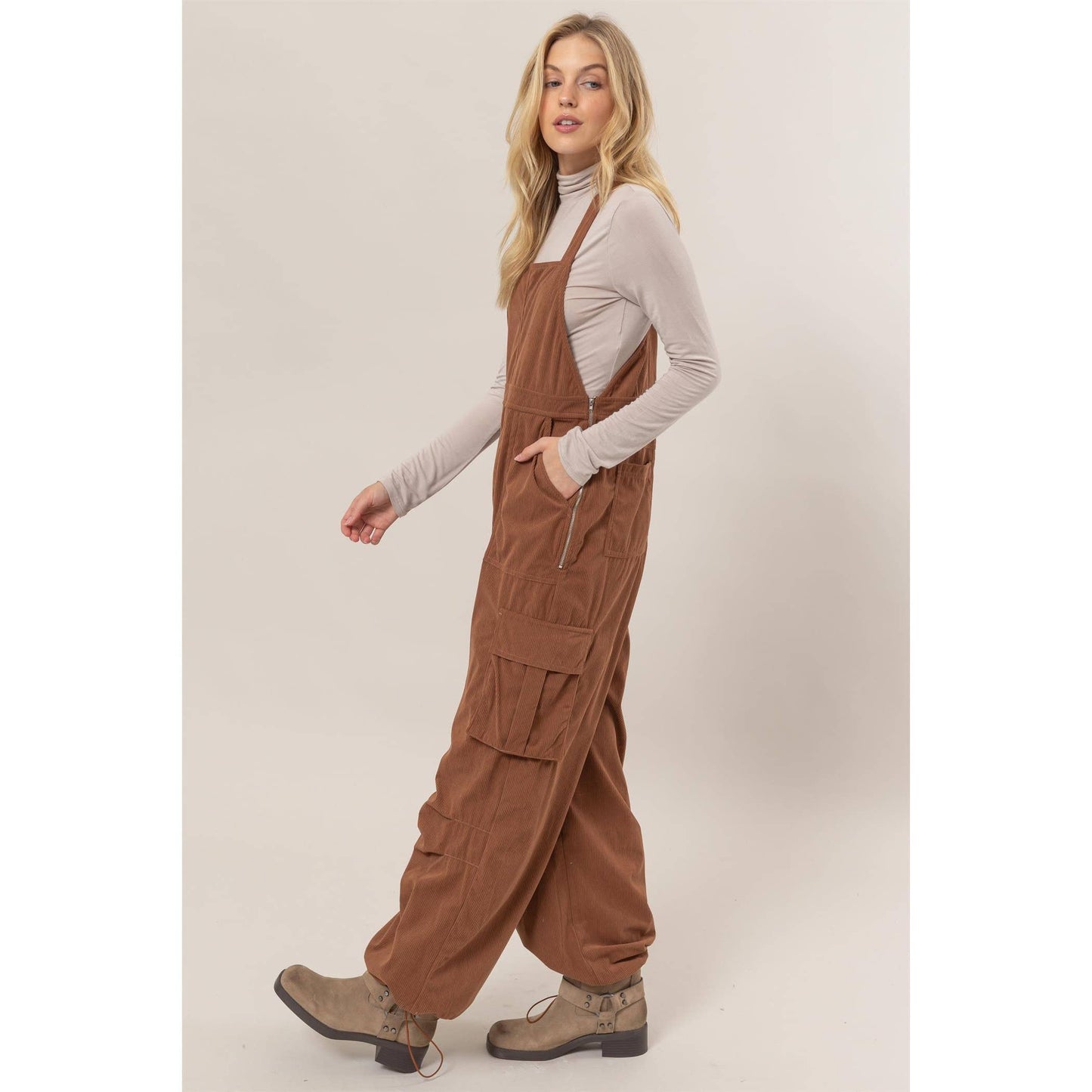 HF24F288-Corduroy Cargo Overalls