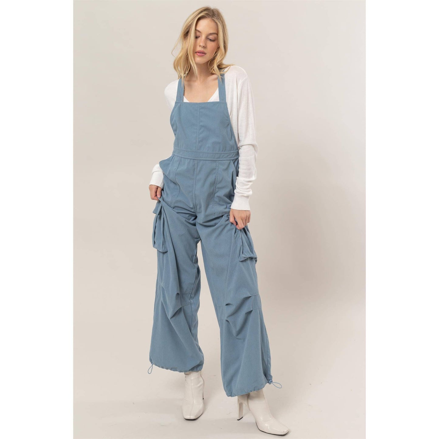 HF24F288-Corduroy Cargo Overalls