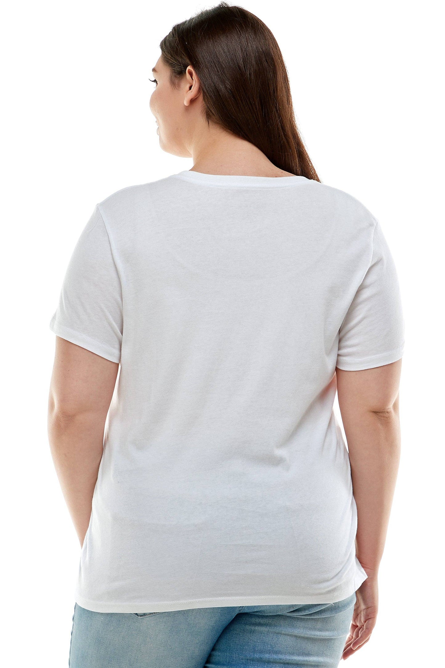 Plus Size Basic Short Sleeve Tee Shirt | White