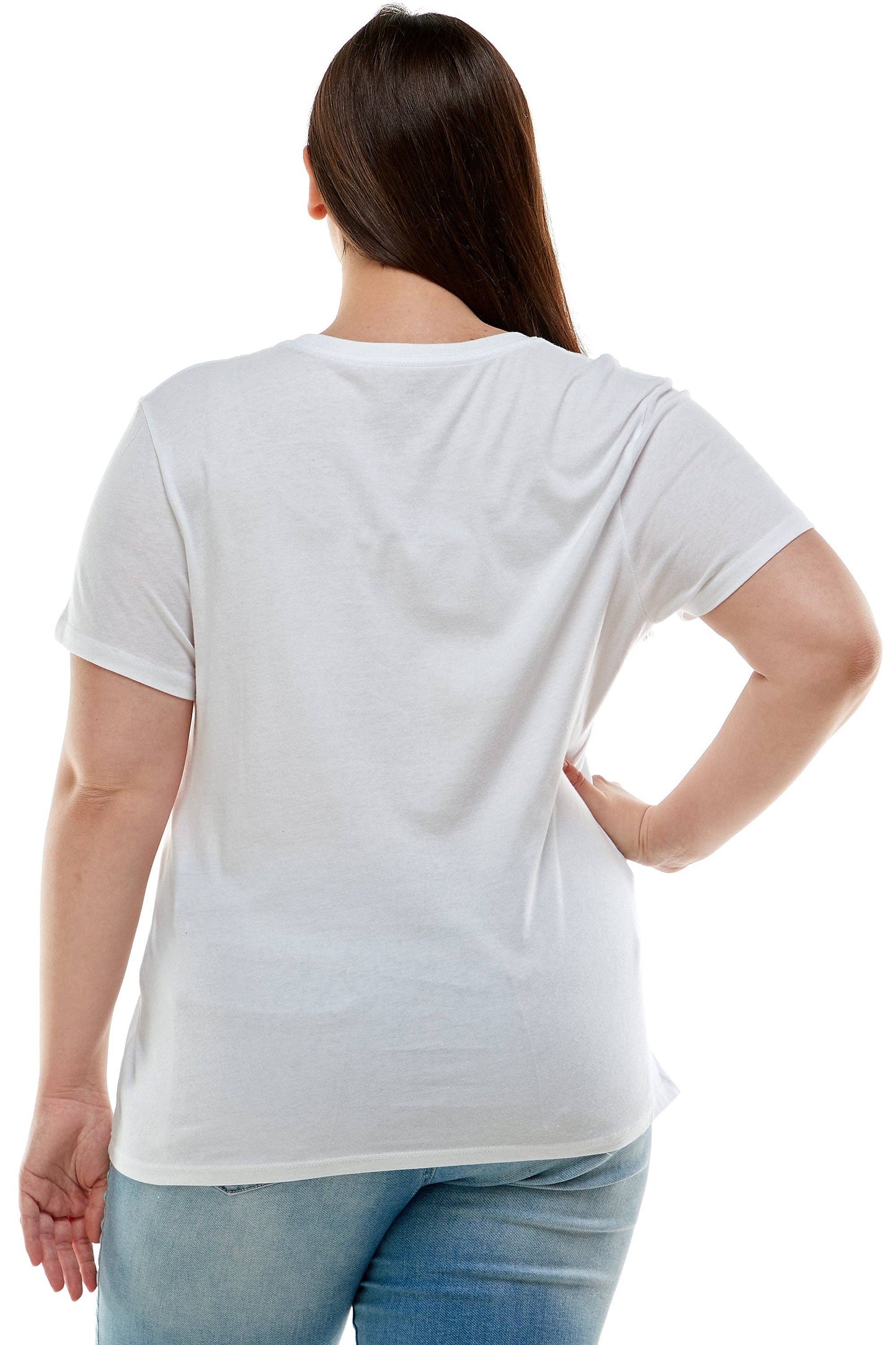 Plus Size Basic Short Sleeve Tee Shirt | White