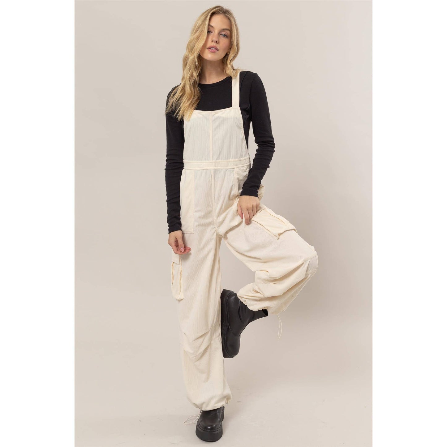 HF24F288-Corduroy Cargo Overalls