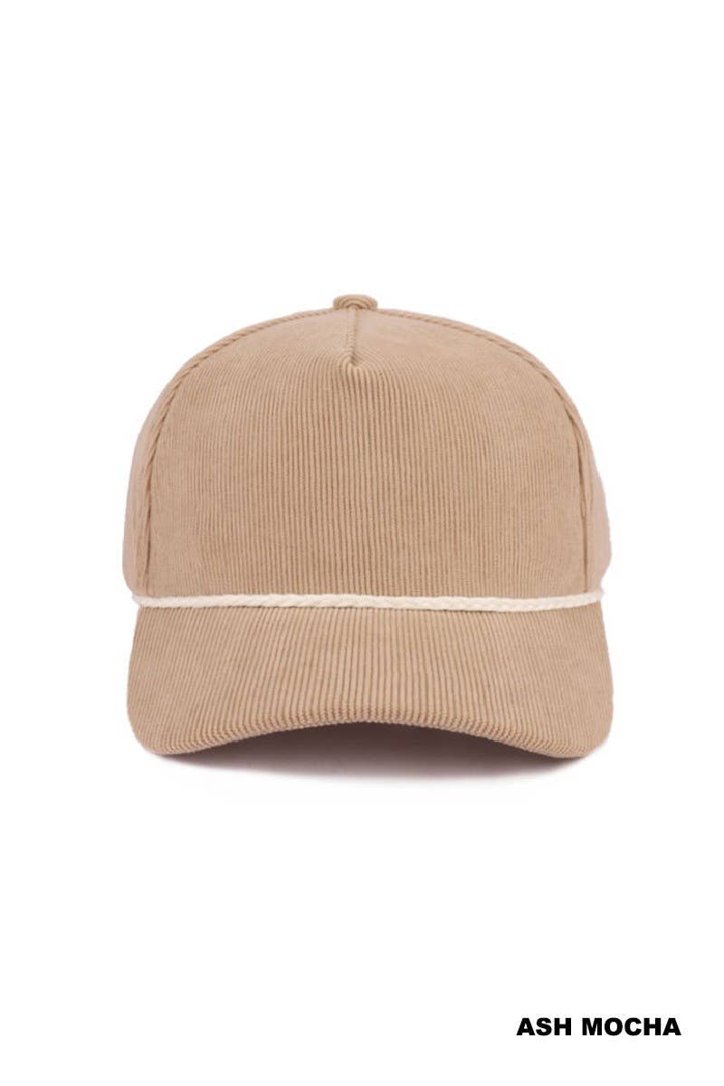 Rope Corduroy Snapback Hat