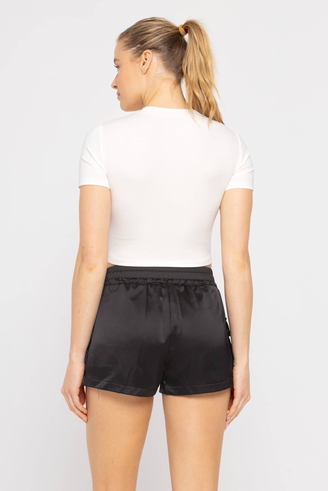 Essential Micro-Ribbed Cropped Athleisure Tee