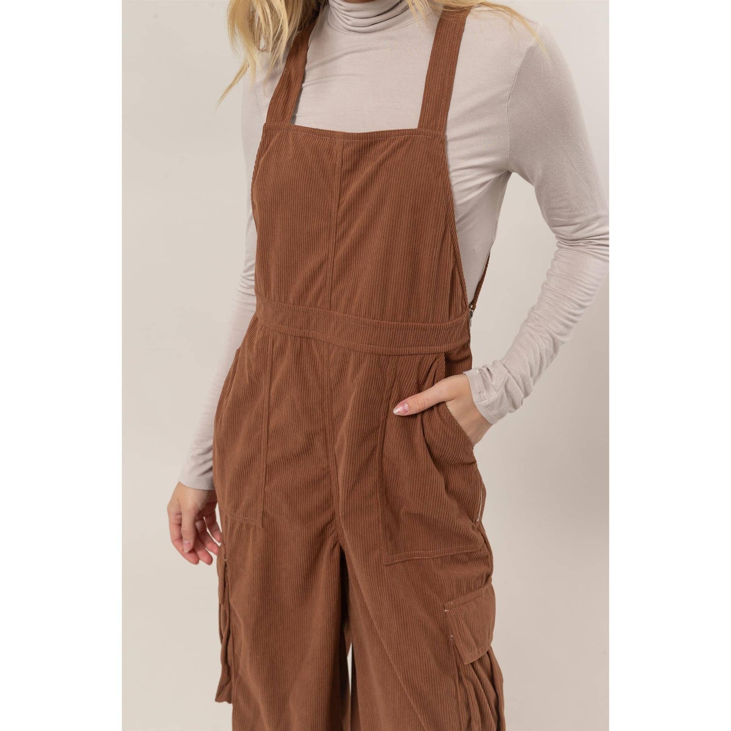 HF24F288-Corduroy Cargo Overalls