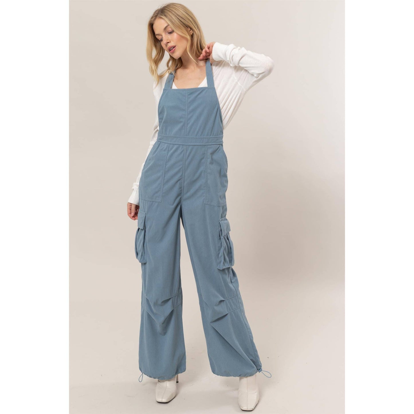 HF24F288-Corduroy Cargo Overalls