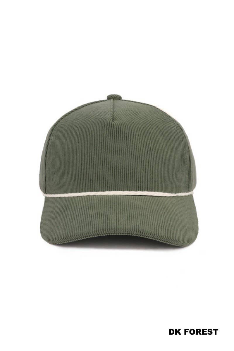 Rope Corduroy Snapback Hat