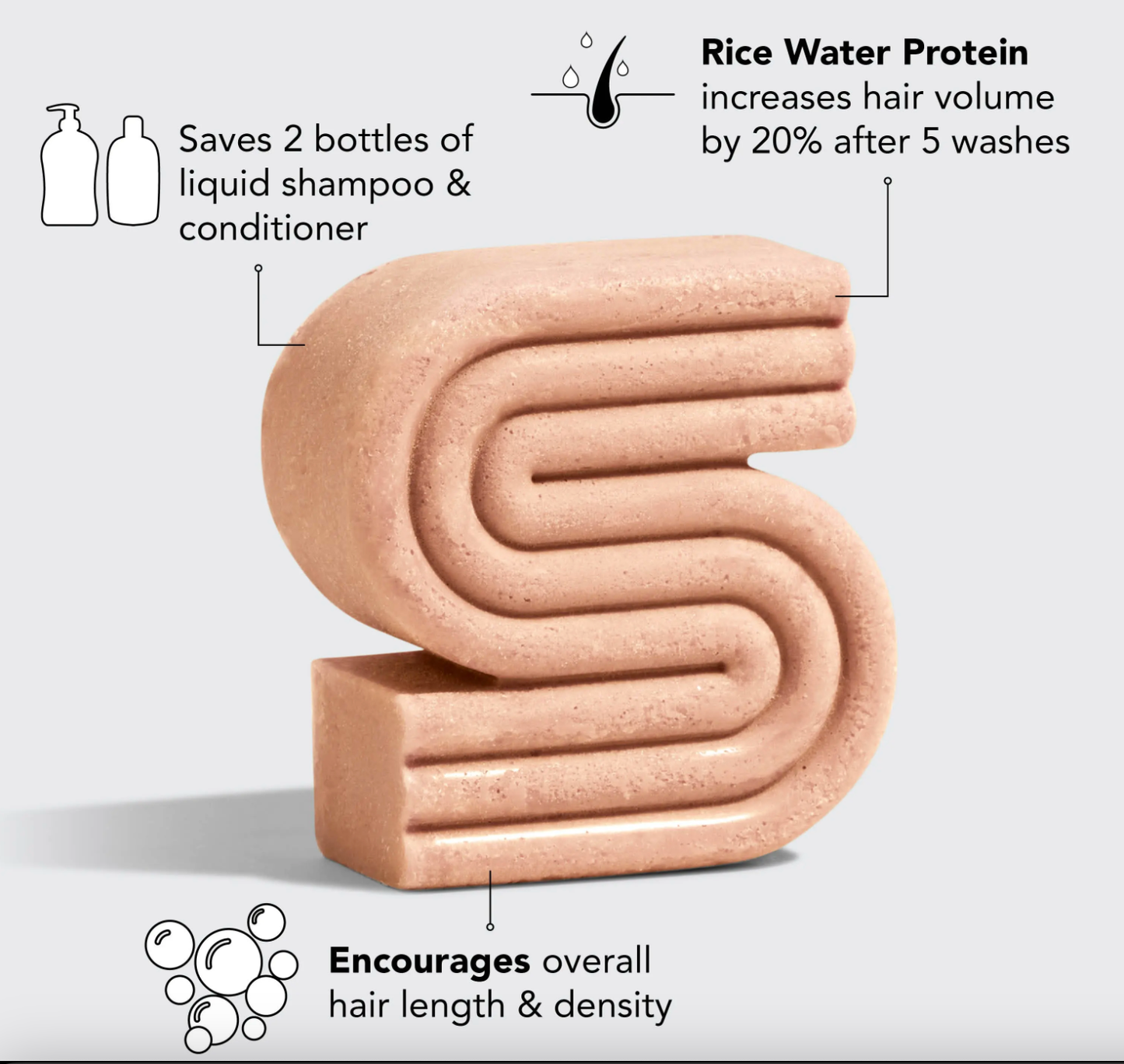 Rice Water Protein Shampoo Bar for Hair Growth