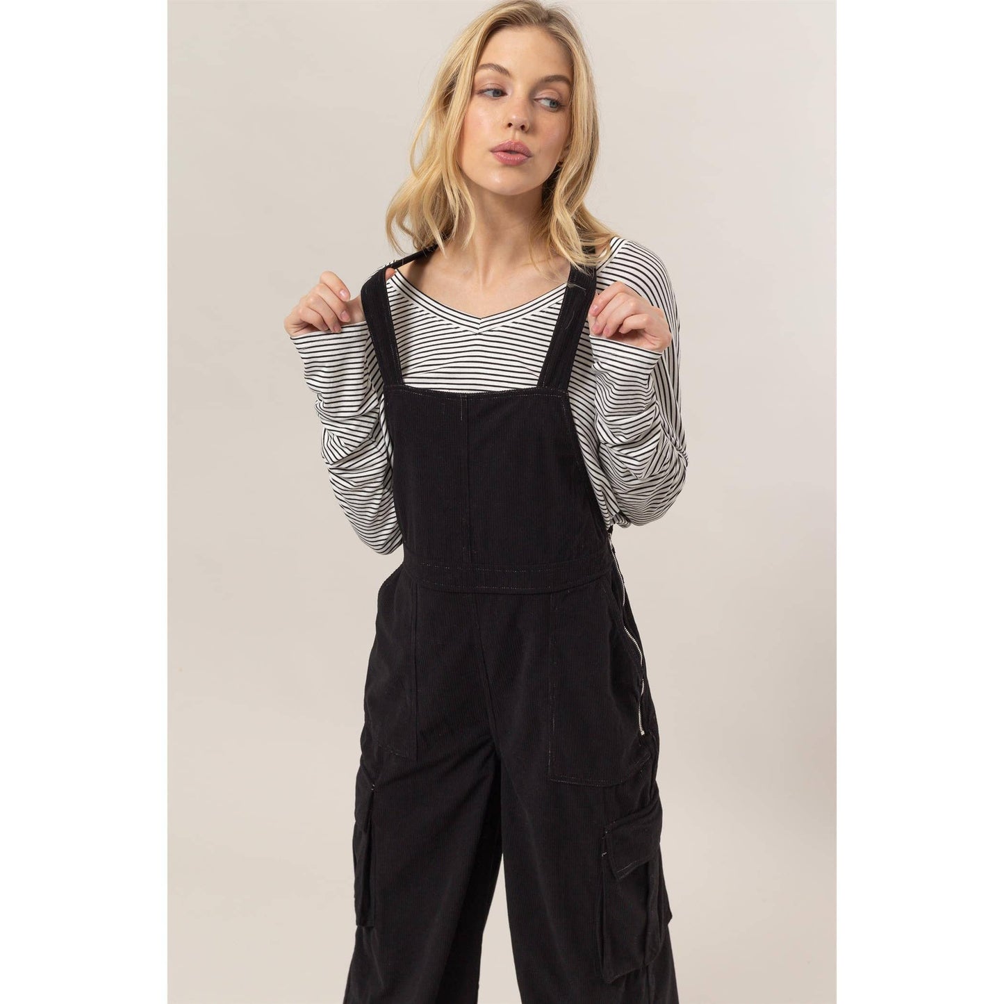 HF24F288-Corduroy Cargo Overalls